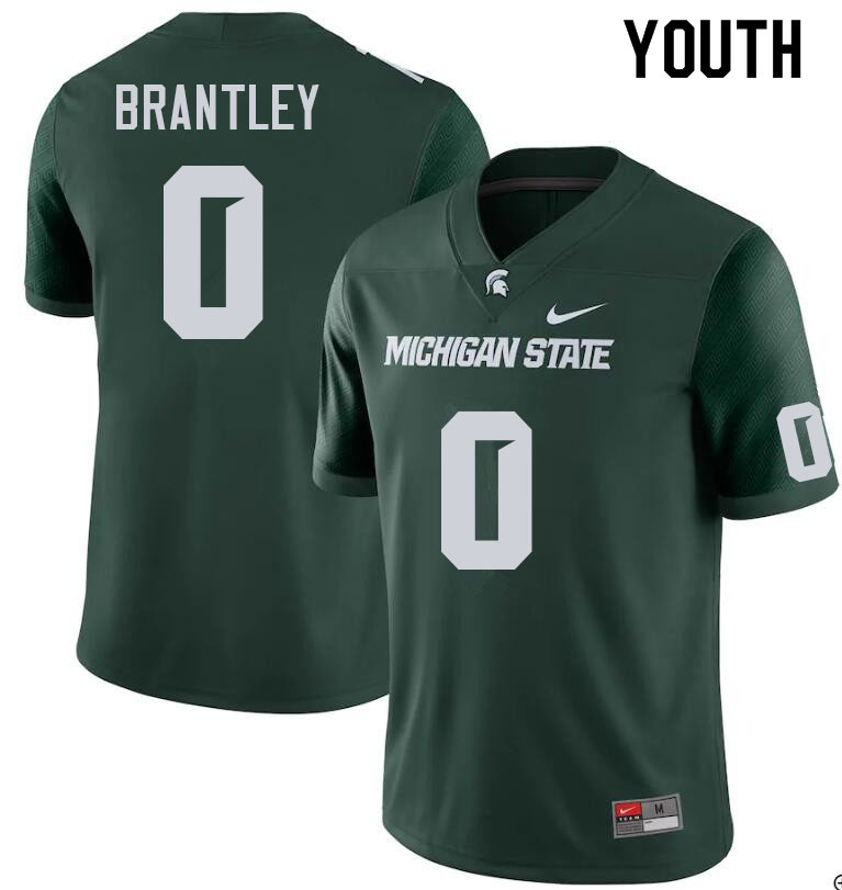 Youth #0 Charles Brantley Michigan State Spartans College Football Jerseys Sale-Green
